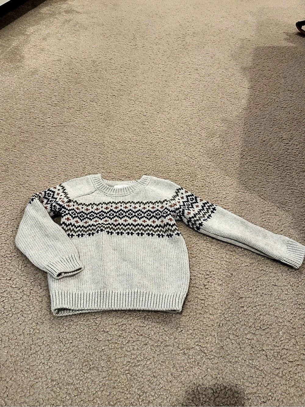 little planet by carter's Toddler Organic Cotton Fair Isle Sweater Knit Pullover